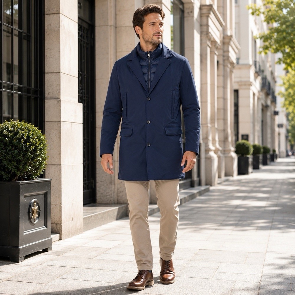 HUNTER New ALDGATE Men's MEDIUM Navy Water Resist‎ Jacket Blazer Twofer Y8225HUM